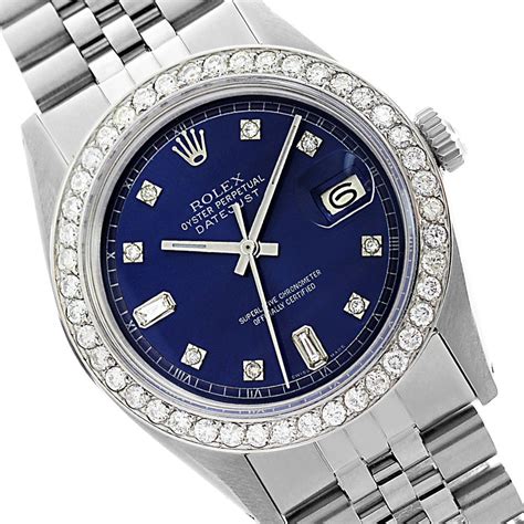 rolex blue face stainless steel|More.